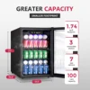 Beverage Refrigerator 2.7 cu.ft 100 Can Mini Fridge for Beer Drinks Wines Freestanding Fridge Blue LED for Home Office Dorm Bar 3