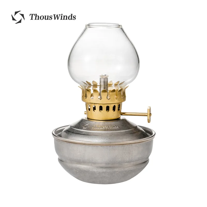 Thous Winds Lanterna A Olio Portatile In Acciaio Inox – Antivento, Per Campeggio, Picnic E Atmosfera Retro – Capacità 110ml, Autonomia 10h - 2