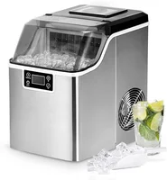 Machine à glaçons en acier inoxydable, 24 dés en 13 min, 24kg/24H, 3,2L autonettoyante avec pelle et panier pour cuisine/Bar/bureau 1