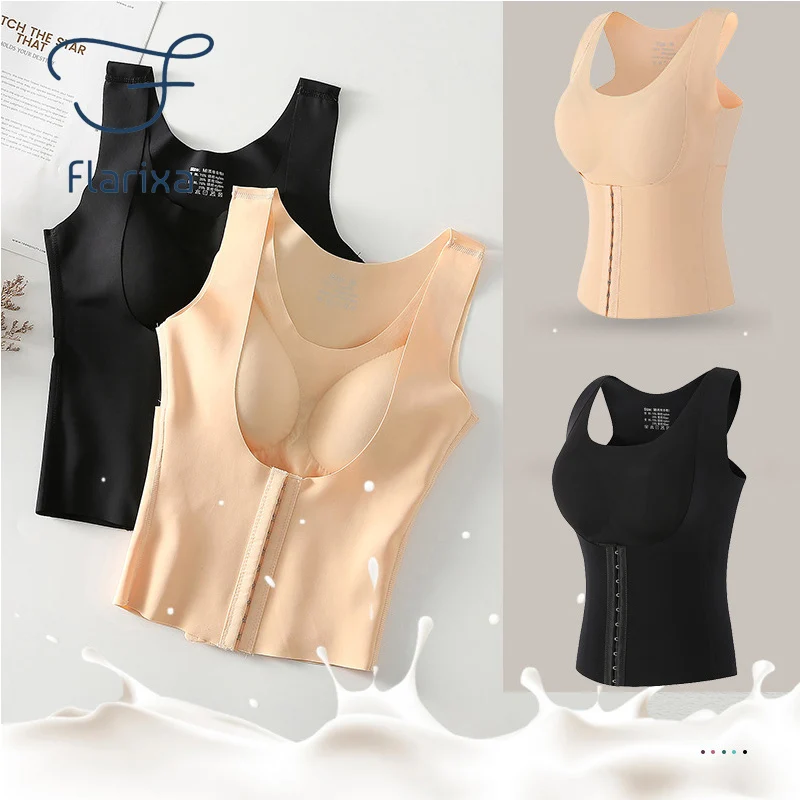 Flarixa 3 in 1 Waist Trainer Body Shaper Women Posture Corrector Push Up Bra Slimming Underwear