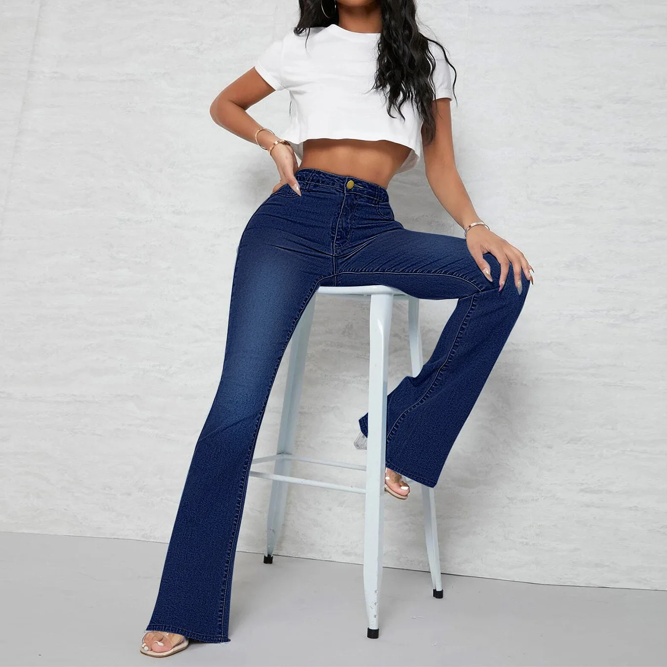 Afe1dccab2ac24e048991fa112cef7ef67 Fall New High Waist Boot Cut Jeans For Women Fashion Stretch Skinny Denim Flared Pants Casual Slim Female Trousers S-2XL Mallzona