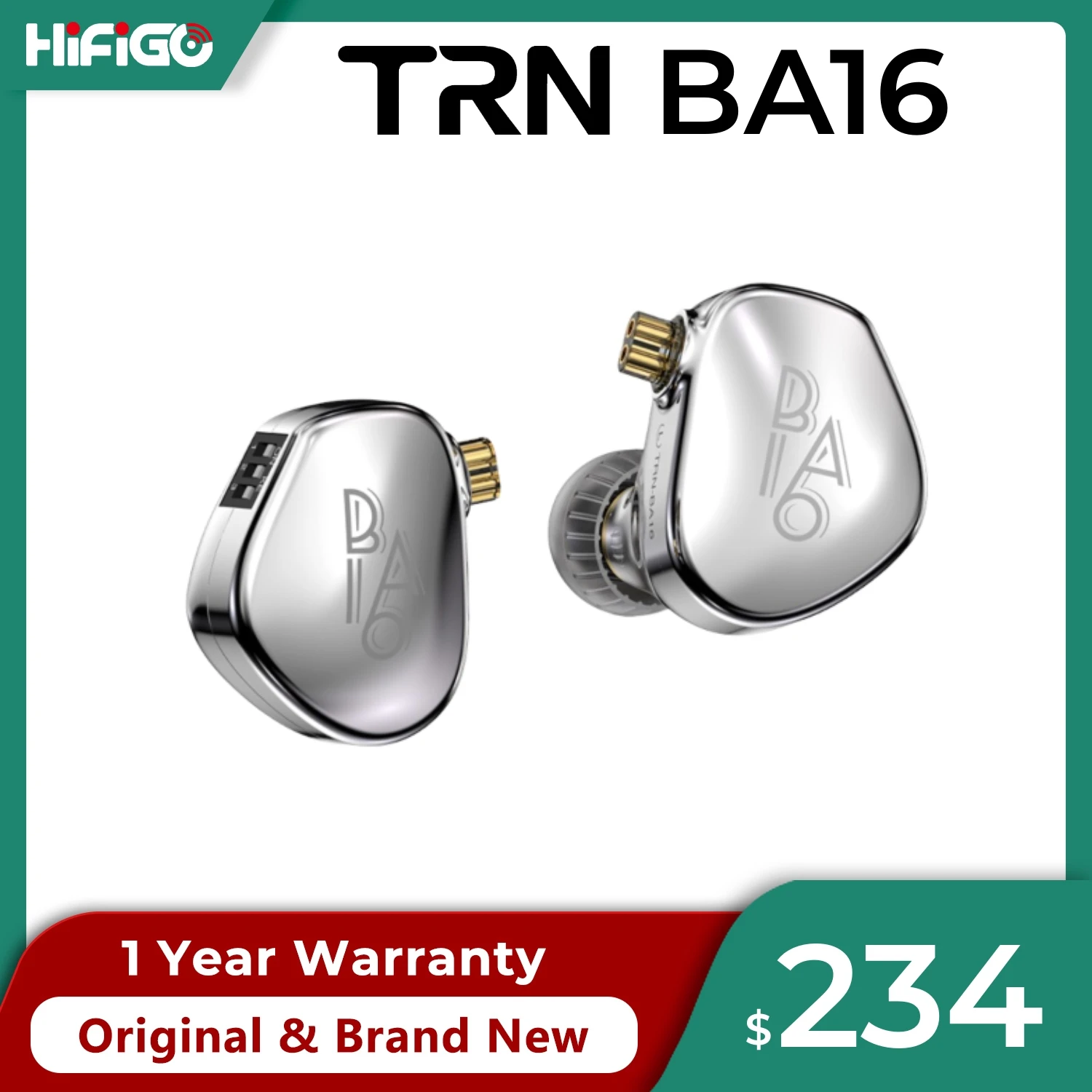 

Наушники-вкладыши TRN BA16 32BA, проводные Hi-Fi наушники со встроенным драйвером, сбалансированные басовые наушники