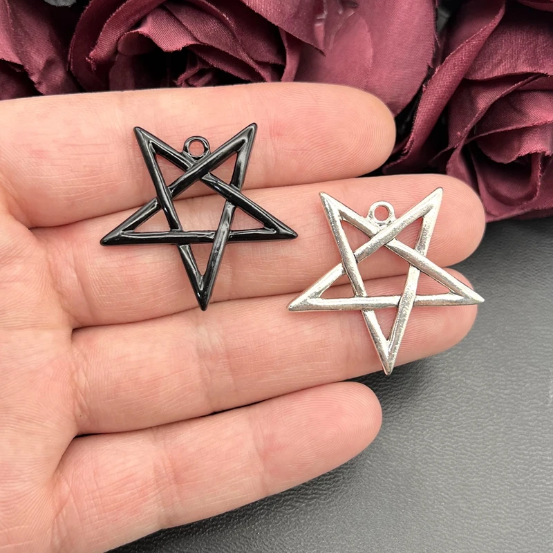 

5pcs 33*35mm Evil Pentacle Inverted Pentagram Charm Wicca Pagan Pendant Necklace Earrings DIY Handmade Jewelry Accessories