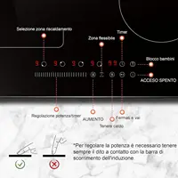 Индукционная варочная панель Karinear с 4 конфорками, электрическая варочная панель 60 см, 3500 Вт, гибкая зона, подключаемая варочная панель, 9 мощности, усилитель, таймер, вилка 220 В — изображение 5