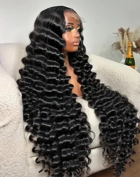 13*4 Curly Wig Human Hair 40 Inch Deep Wave Lace Front Wigs Human Hair 200 Density Wigs Human Hair Pre Plucked With Baby Hair 1