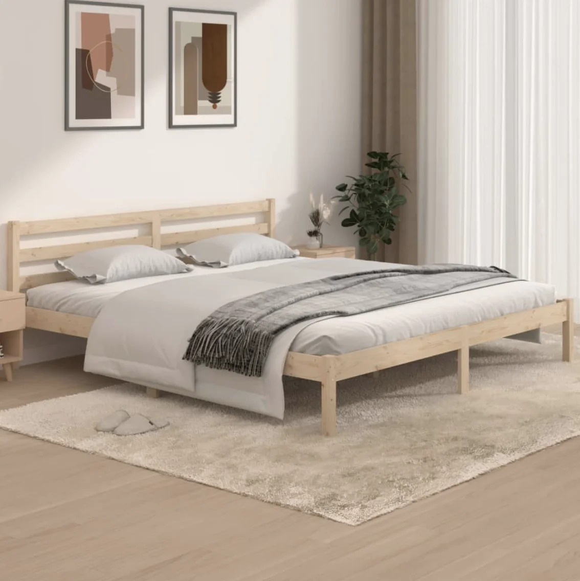 Estructura de cama madera maciza de pino negro 180x200 cm cama de matrimonio  Dormitorio habitación Estilo Moderno Mueble de dormitorio, descanso, sueño  accesorio de hogar mueble de habitacion muebles economicos - AliExpress