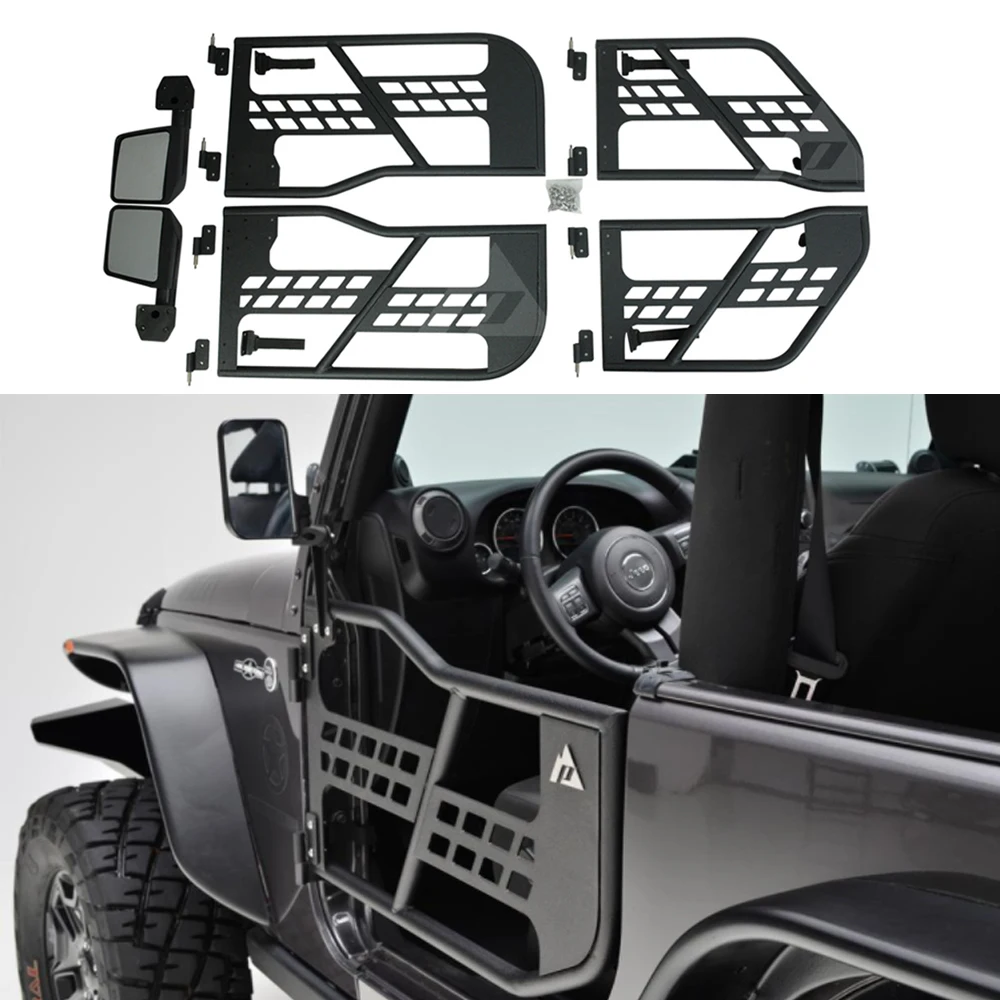 

Summer Tubular Half Doors Unlimited 4-Door Front & Rear Tube Doors with Side View Mirror Fit for 2007-2018 Jeep Wrangler JK j197