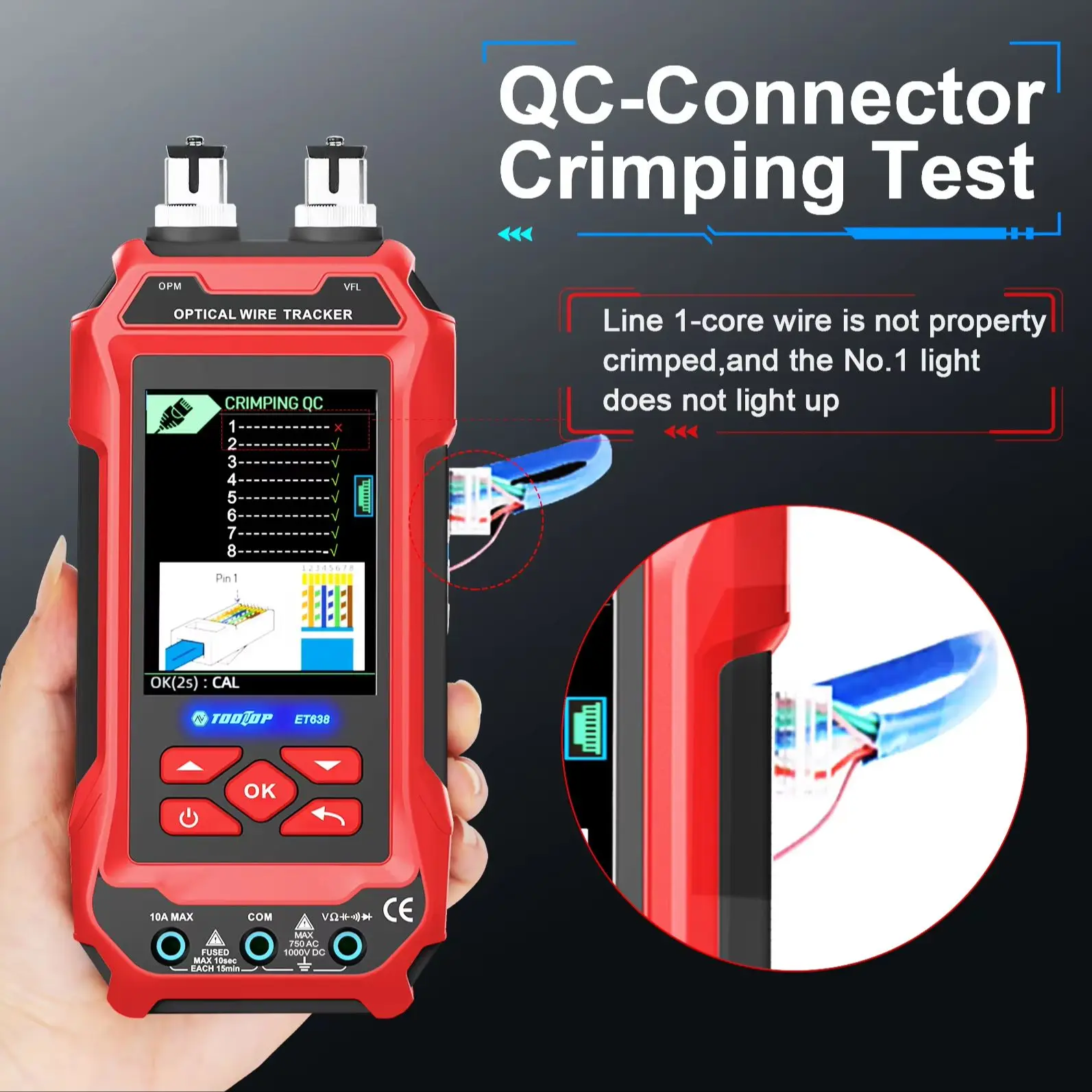 TOOLTOP ET636 4-in-1 Network Cable Tester Multimeter 60000 Counts - Image 4