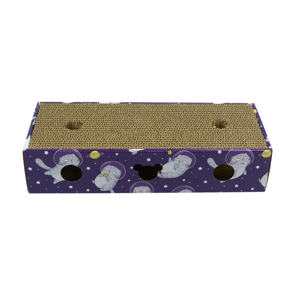 Fancy Pets. Rascador con Juguete Caja Sorpresa 40cm para Gato con Catnip 5gr