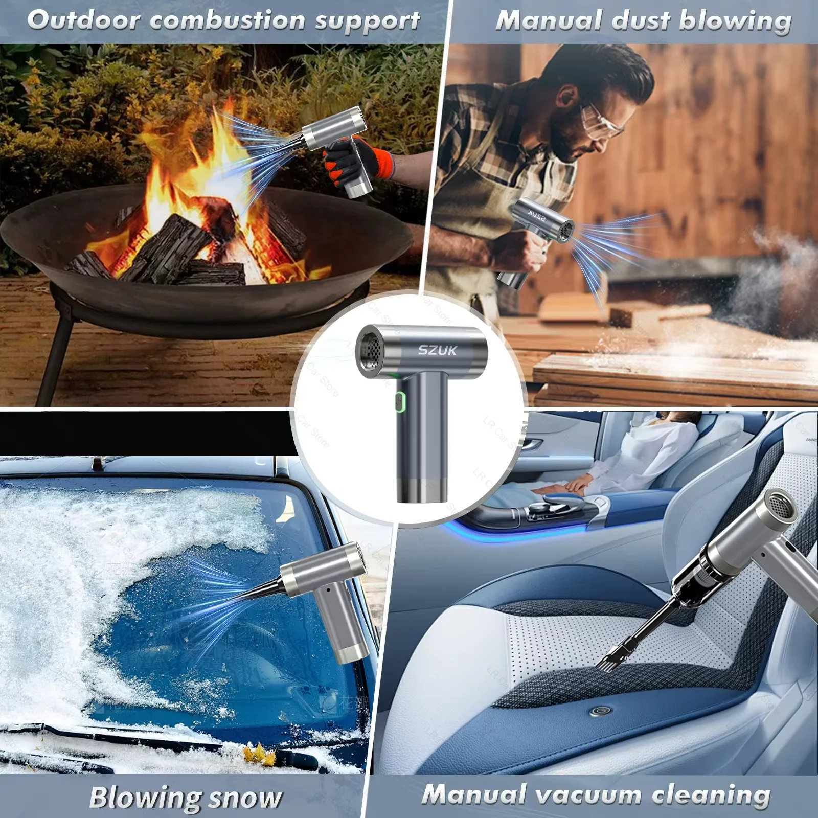 SZUK NEW Mini Air Blower Handheld Portable Turbo Fan Brushless Motor Dust Fan Turbofan air blower Powerful Car Vacuum Cleaner 5
