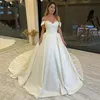 LORIE Princess Wedding Dress A Line Off The Shoulder Satin Elegant Lace Bride Dresses Ball Gowns Pleat Women Wedding Party Dress 1