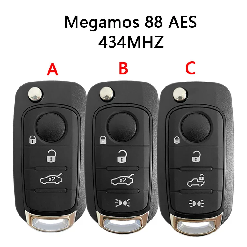 

CN017009 Aftermarekt I6FA For Fiat Egea tipo 500 500X Megamos 88 AES MQB Chip 434MHz Flip 3 Button Remote Smart Car Key