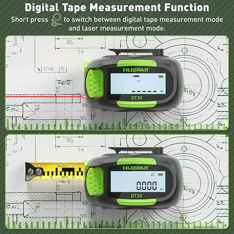 Digital Laser Rangefinder DT30 60m Digital Laser Measuring Tape Measure With Mea