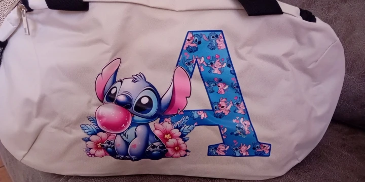 Stitch Disney-Bolsa de viaje con letras de dibujos animados, bolsas de equipaje de Anime para acampar al aire libre, mochila de alta capacidad, bolsa de gimnasio de tela Oxford, nuevos regalos photo review