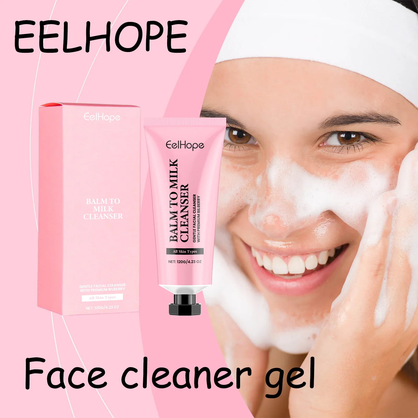 EELHOPE Face Cleaner Moisturizing Gentle Cleaning Pore Dirts Oil Control No Tight Non-irritating Soothing Face Cleaner Gel