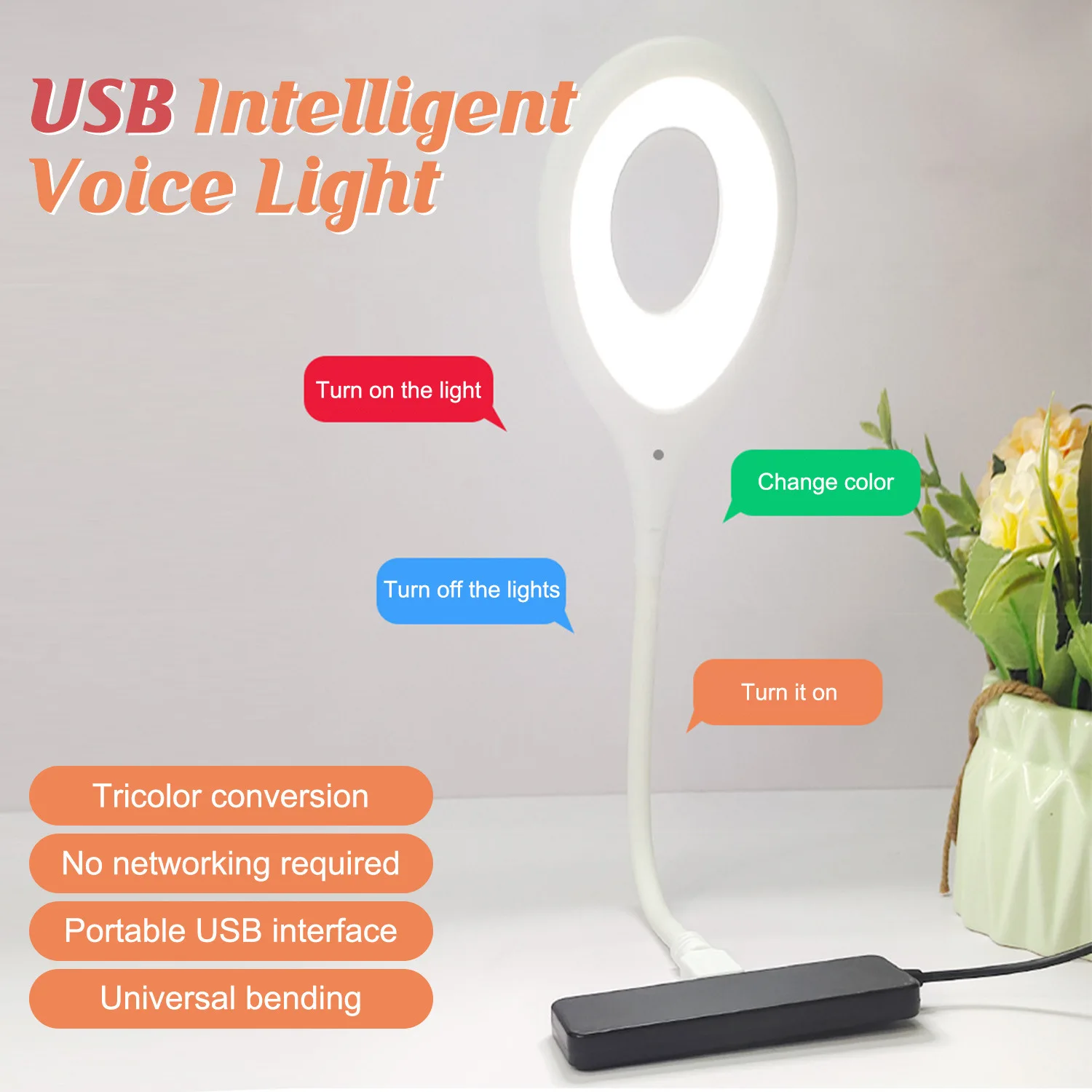 Voice Light Usb Smart Voice Control Light Voice Control Mini Portable Atmosphere Photo Led Night Light Night Light Plug In - Night Lights