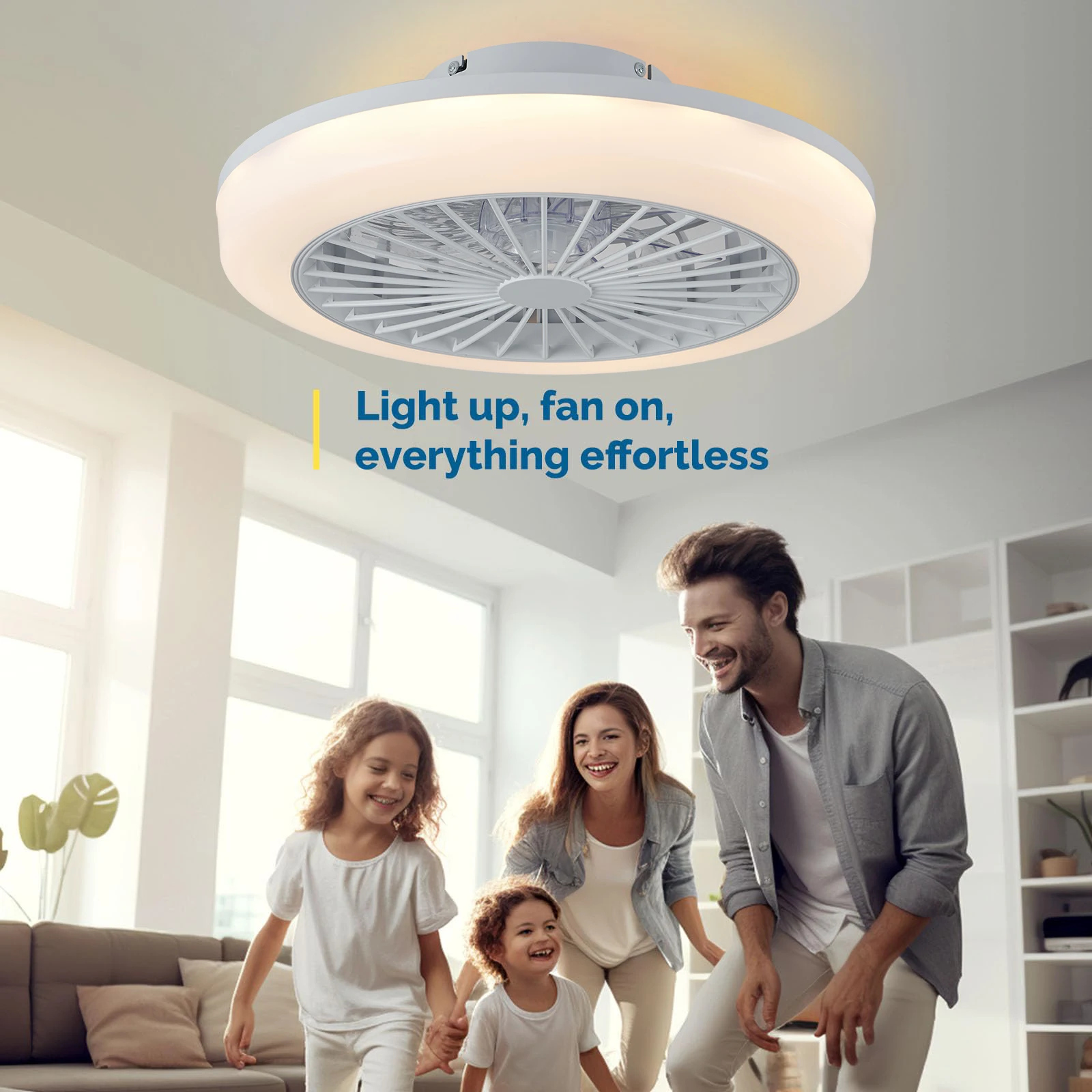 Description Picture 2 of itemModern Ceiling Fans with Lights Low sealing fan lighting Dimmable Led ceiling lamp for Bedroom Living Room Kitchen Home Bldc fan