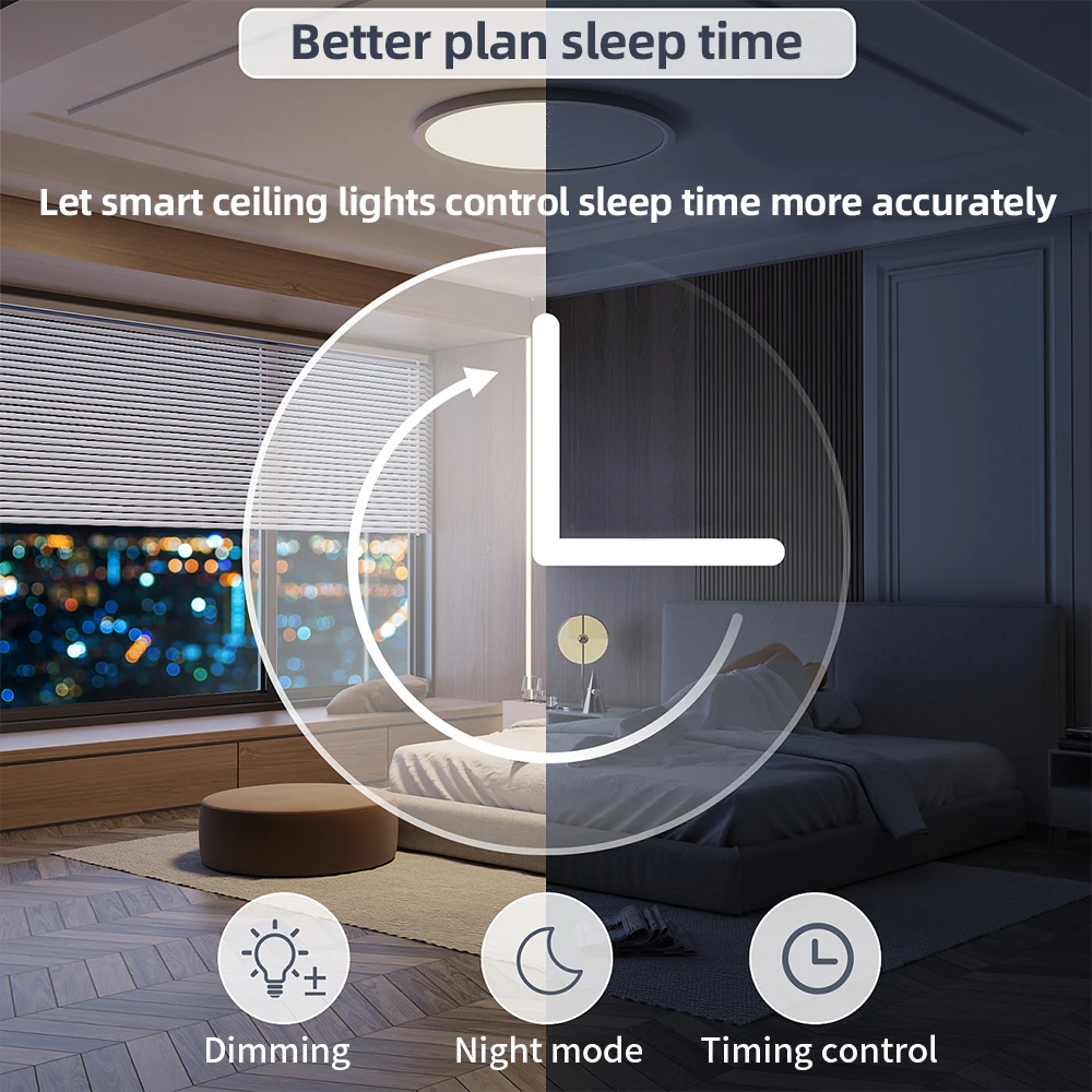 Smart LED Ceiling Light 24W IP54 Tuya Zigbee WiFi RGBCW Dimmable Ultrathin Surface Mounting Lamp Alexa Google Home Voice led light led ceiling light