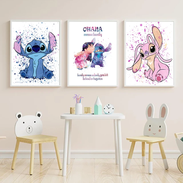 Affiches imprimées du film Disney CAN o and Stitch pour chambre d'enfant,  toile extraterrestre mignonne, art mural personnalisé, décoration  d'intérieur de dessin animé - AliExpress