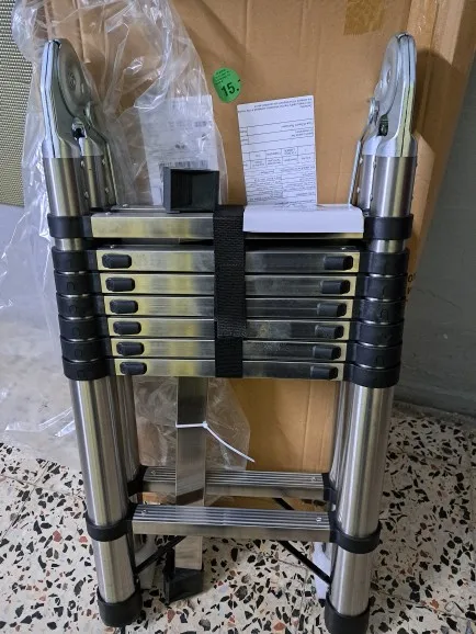 3.8m/ 5m Folding Telescopic Ladder A-Frame, Alloy Aluminum/ Stainless Steel, Non-Slip, Stable, 150KG LoadCapacity, EN131 photo review