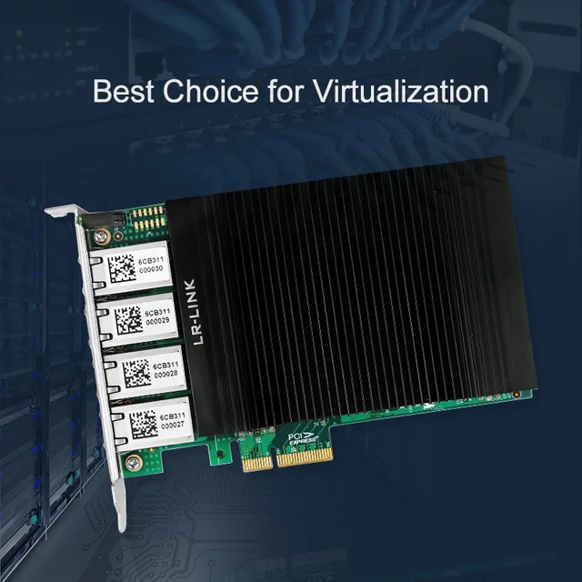 LR-LINK 2004PT-POE четырехпортовый PCI Express Gigabit PoE карта видения Ethernet Сетевая карта (NIC) на основе чипа Intel I350 4