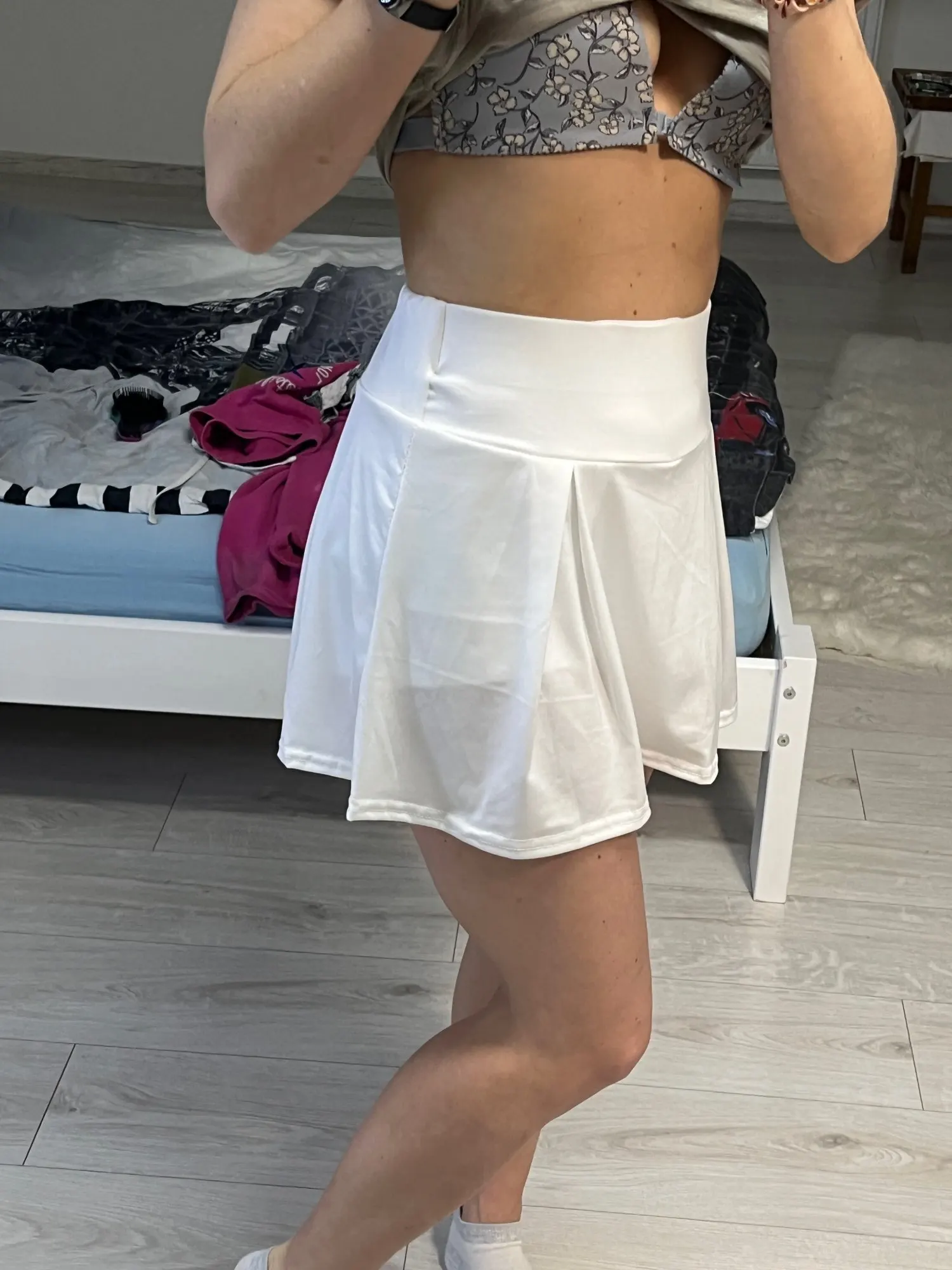 1 Pieces High Waist Women's Yoga Shorts New Quick Drying Sports Tennis Dance Fitness Running Cycling Fitness Gym Short Skirt photo review