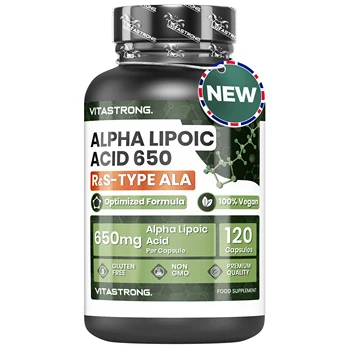 Acido Alfa Lipoico con Ossido di Zinco 650mg, Formula Ottimizzata di Acido Lipoico Tipo R & S, ALA Integratore 100% Vegano, 120 Capsule Senza Glutine né OGM di Acido Alpha Lipoico, Qualità Vitastrong