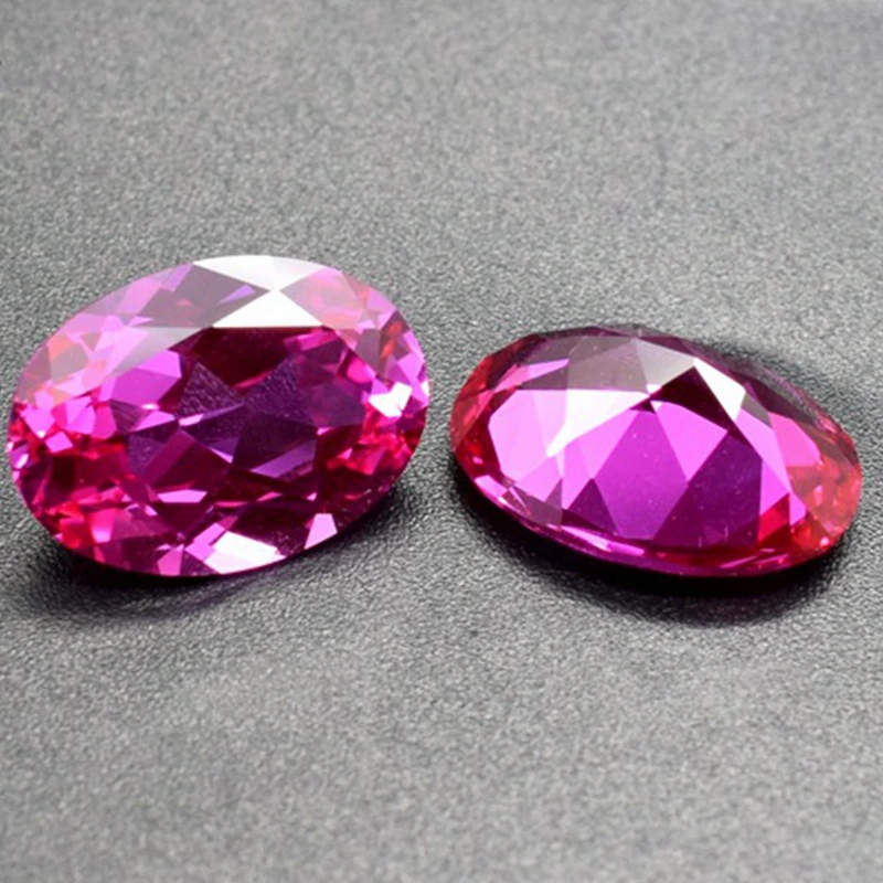 Pretty Pink Ruby Precious Stone Oval Faceted Cut Gemstones for Jewelry Making and Collection Gift Gem Beads