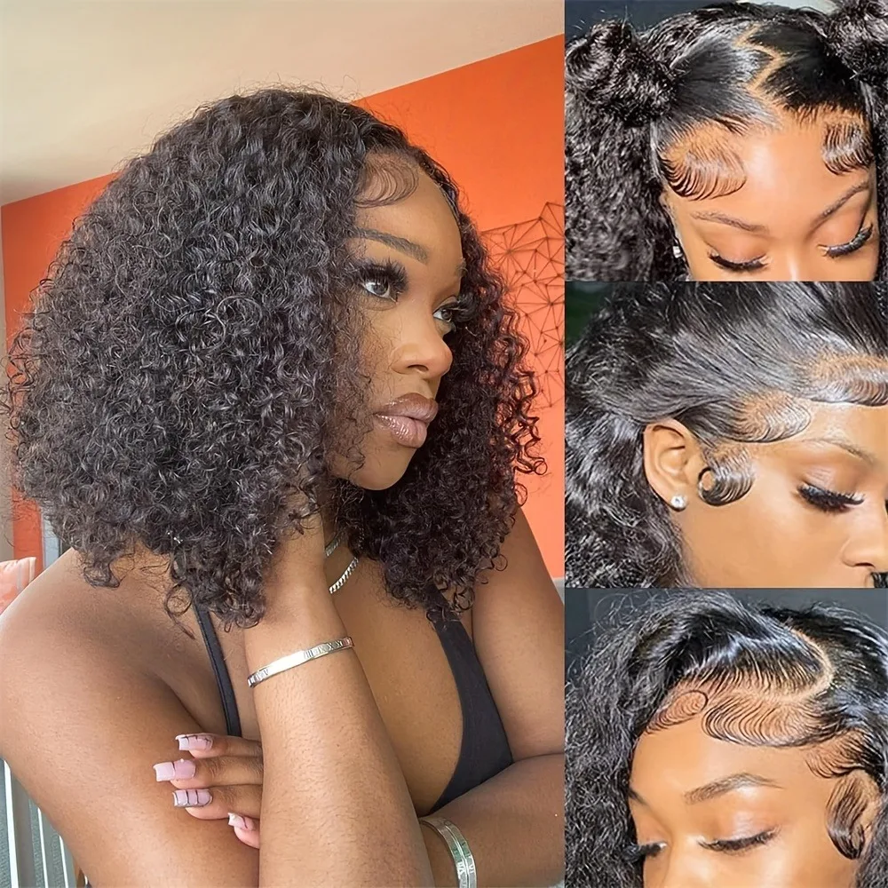 Deep Wave Bob Wig 16 Inch 13x4 Deep Curly Wig Human Hair 13×6 Lace Frontal Wigs 250 Density Glueless Wigs 6