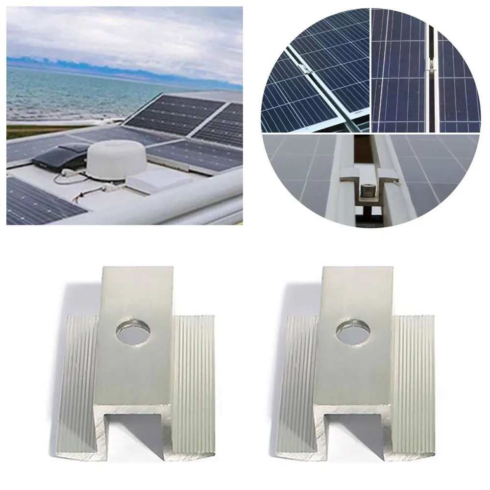 Solar Panel Middle Clamps Photovoltaic Panel Bracket Solar System Accessories Clips For Fixed 25-50mm Height Bracket solar panel clips