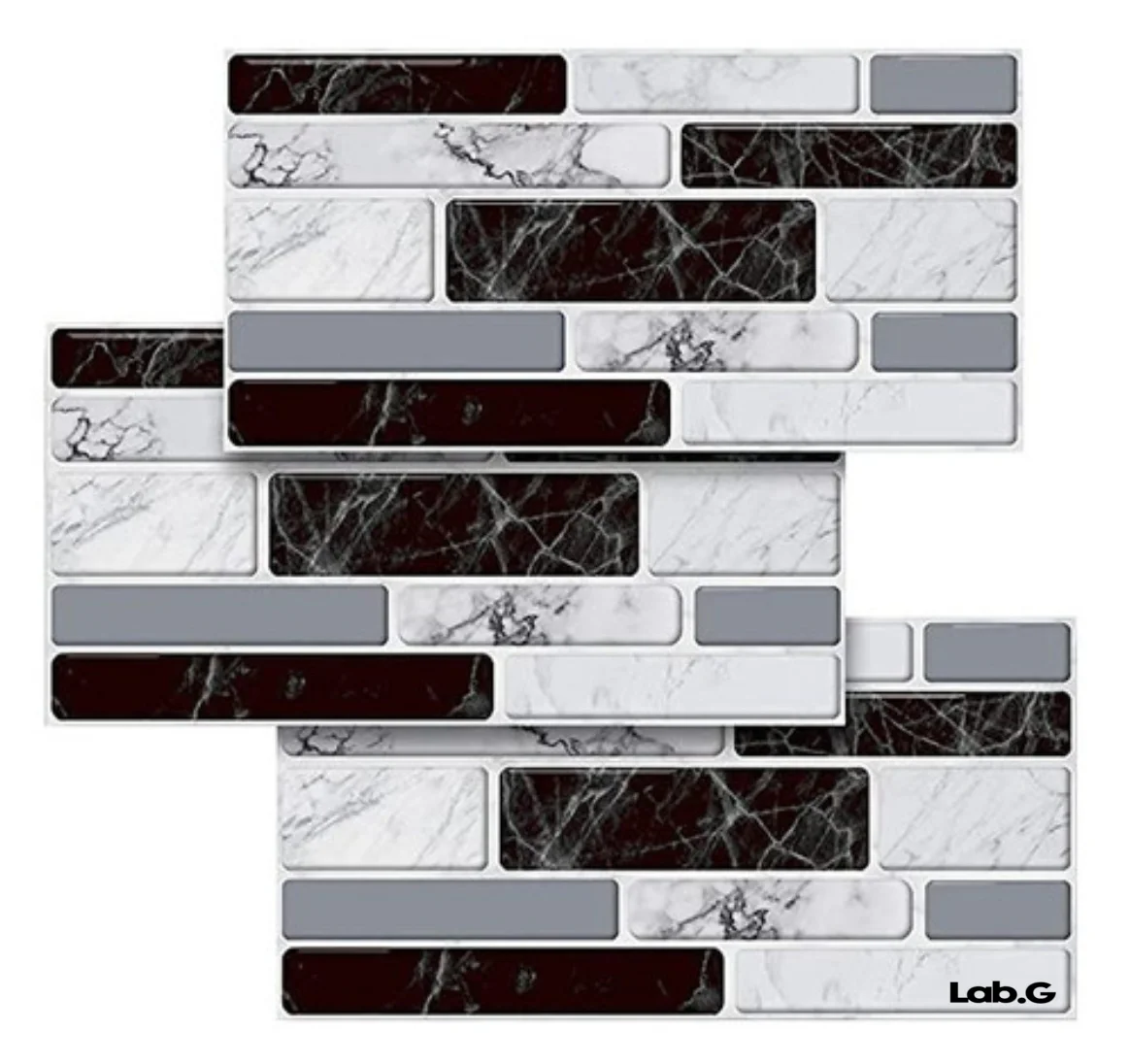Azulejos Adhesivos Blancos Y Negros Para Cocina, Baño, 27 Pz Lab.G