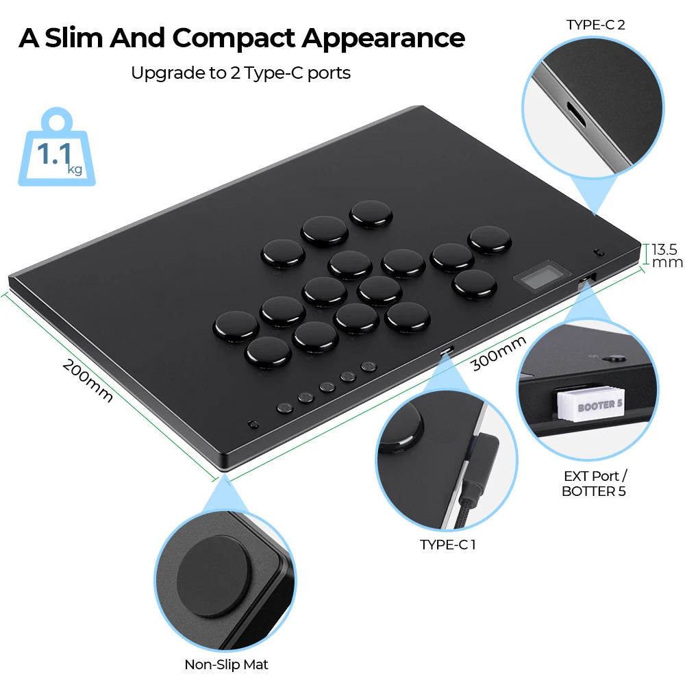 Haute42 Aluminium Alloy Hitbox Leverless Controller Stickless Arcade Stick For PC/ Ps4 / ps5/Steam Hitbox Fighting Controller 4
