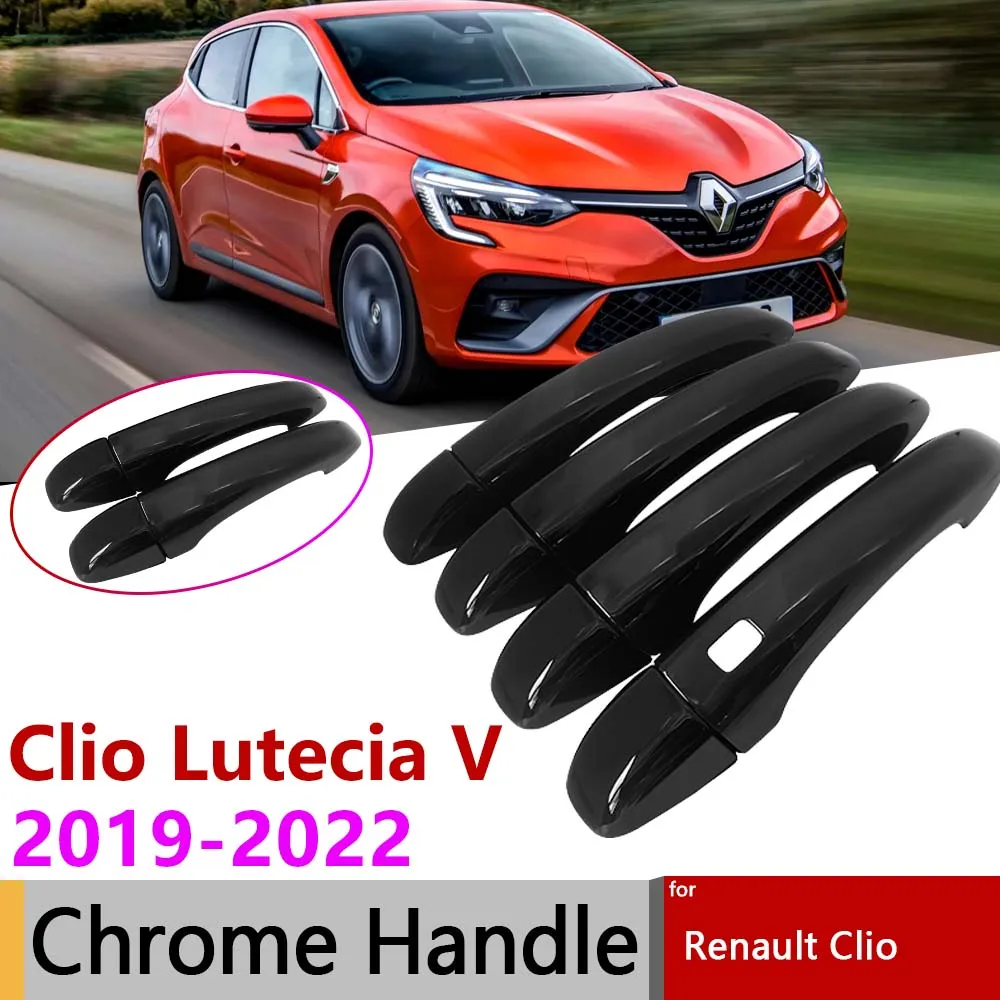 Clio 4 Accessoire Rynplex For Renault, Clio IV Clio 4 Lutecia 2012-2019 Noir Brillant En Fiber De Carbone Poignu00e9e De Porte De Voiture Couverture Accessoires Accessoires Clio 4