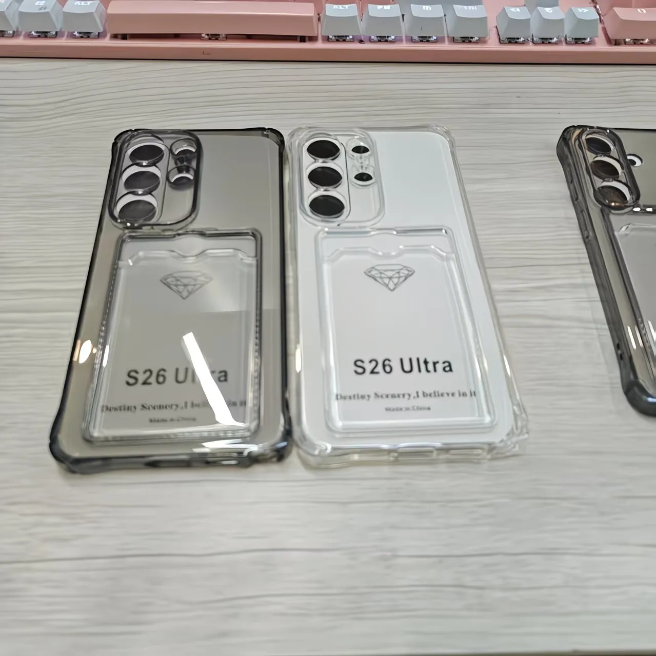 Shockproof Transparent Card Pocket Phone Case - Durable TPU Cover