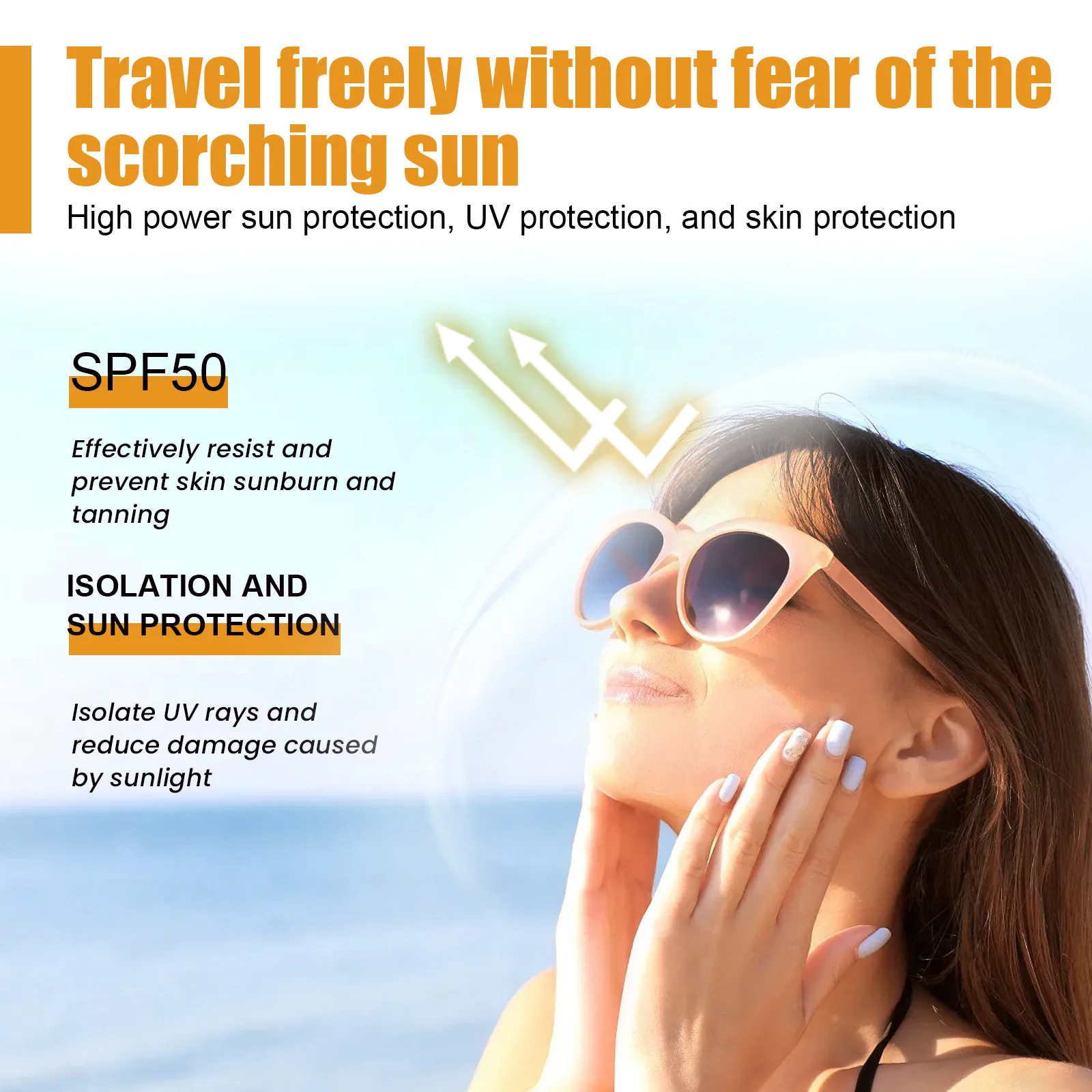 EELHOE Anti UV Sunscreen Spray SPF 50 Anti Sunburn Isolation Sunscreen Moisturizer Sunblock Protection Body Spray Suncreen 150ml