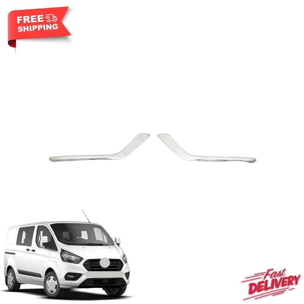 Ford Tourneo Custom 2018- Chrome Fog Lamp Rim Cover Stainless Steel 2 Pcs