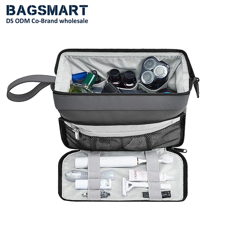 BAGSMART Toiletry Bag for Men Cosmetic Bag Dopp Kit with Large Capacity Waterproof Shower Bag for Travel Essentials Makeup Bag essentials double thread letter printed zippered hoodie with plush loose fitting men s and women s trendy street hip hop 2023