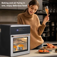 1800W 360 °   Friteuse à air chaud sans huile, four à convection visuel en acier inoxydable de 20 L, machine de cuisson multifonction à commande tactile pour 6 à 8 personnes 3