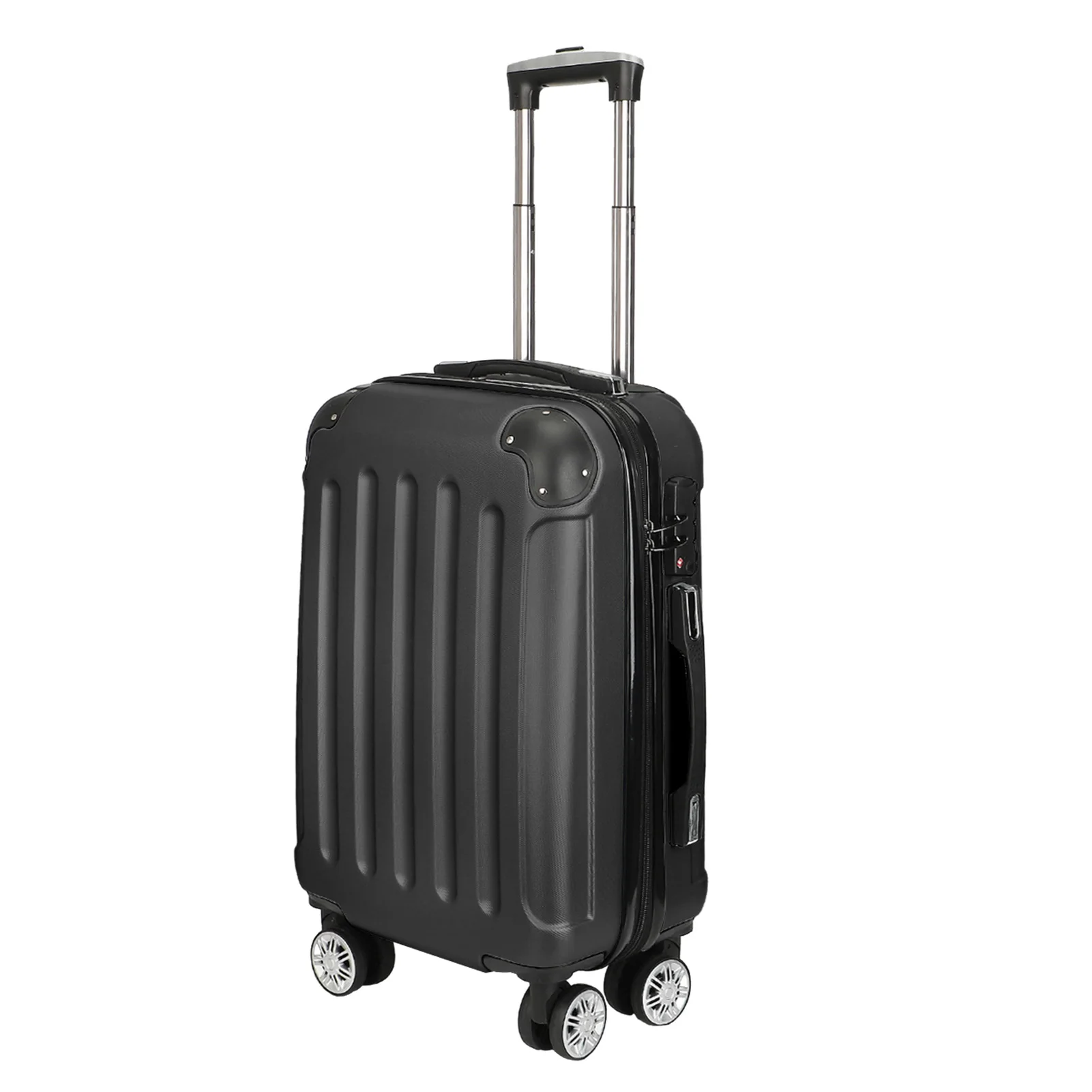Roshanda 3-teiliges Kofferset, 20" 24" 28" ABS-Hartschalen-Reisegepäckset, 4 Räder,Reißverschluss,Teleskop-Zugstange,M-L-XL-Set – Detail 4