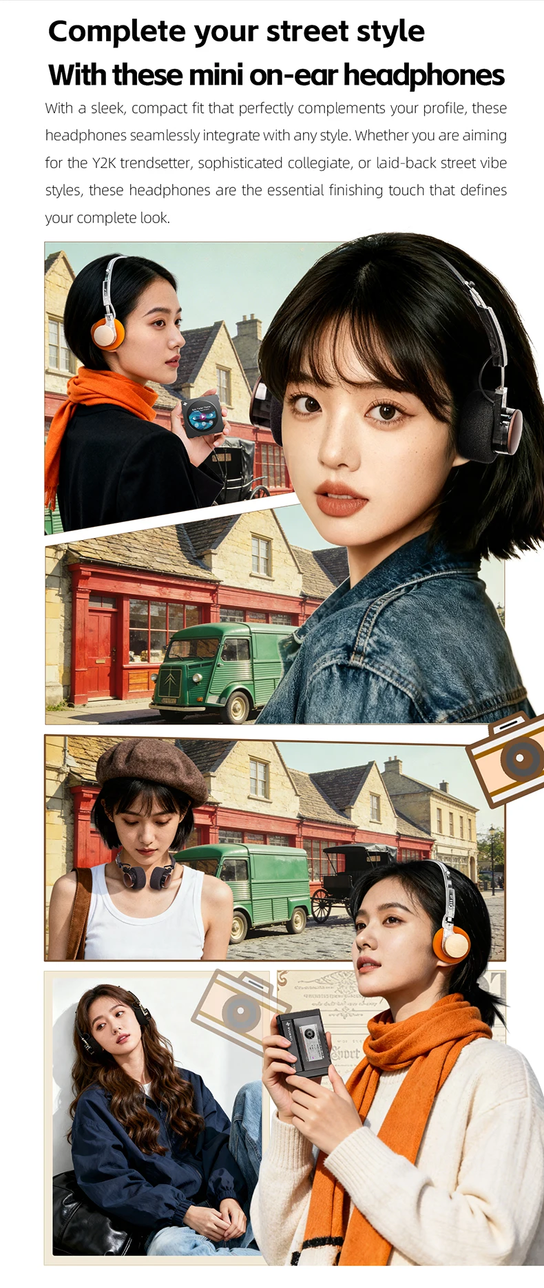 Kuulokkeet taitettuna kannettavassa muodossa