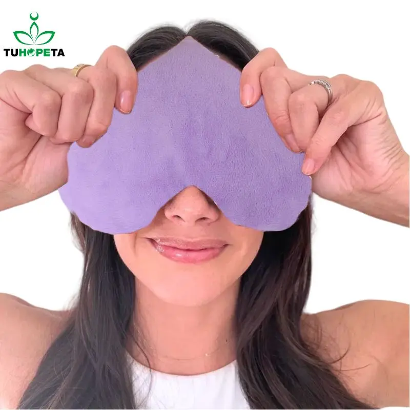 Tuhopeta Microwave Eye Pillow Warm & Cold Face Eye Mask Lanvendar Relief for Migraine, Tension,Stress,Headache Love Gift 2