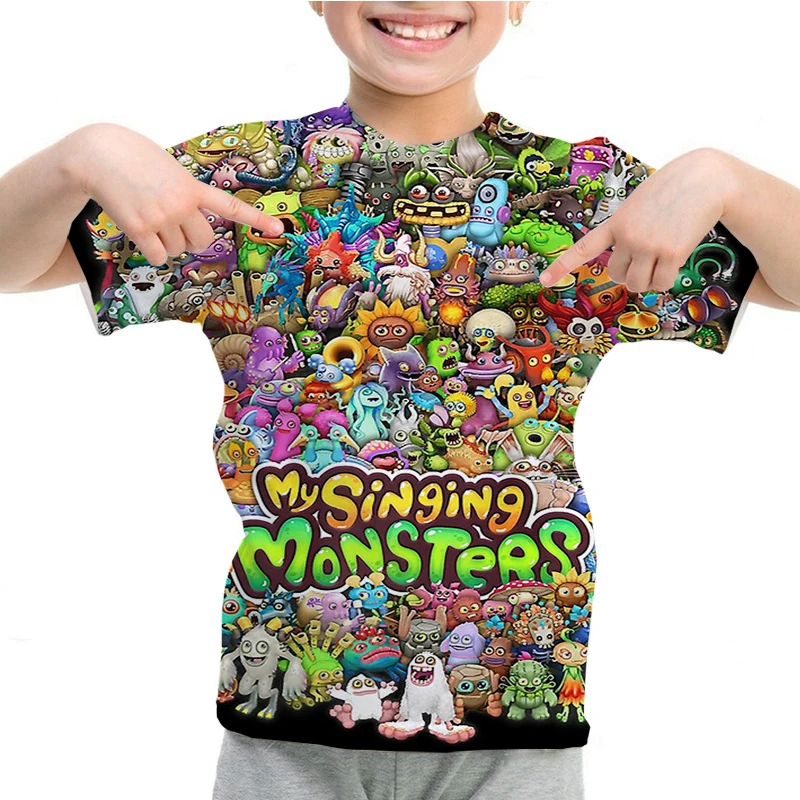 My Singing Monsters 3D Print T-Shirt Boys Girls Summer Short Sleeve Tops