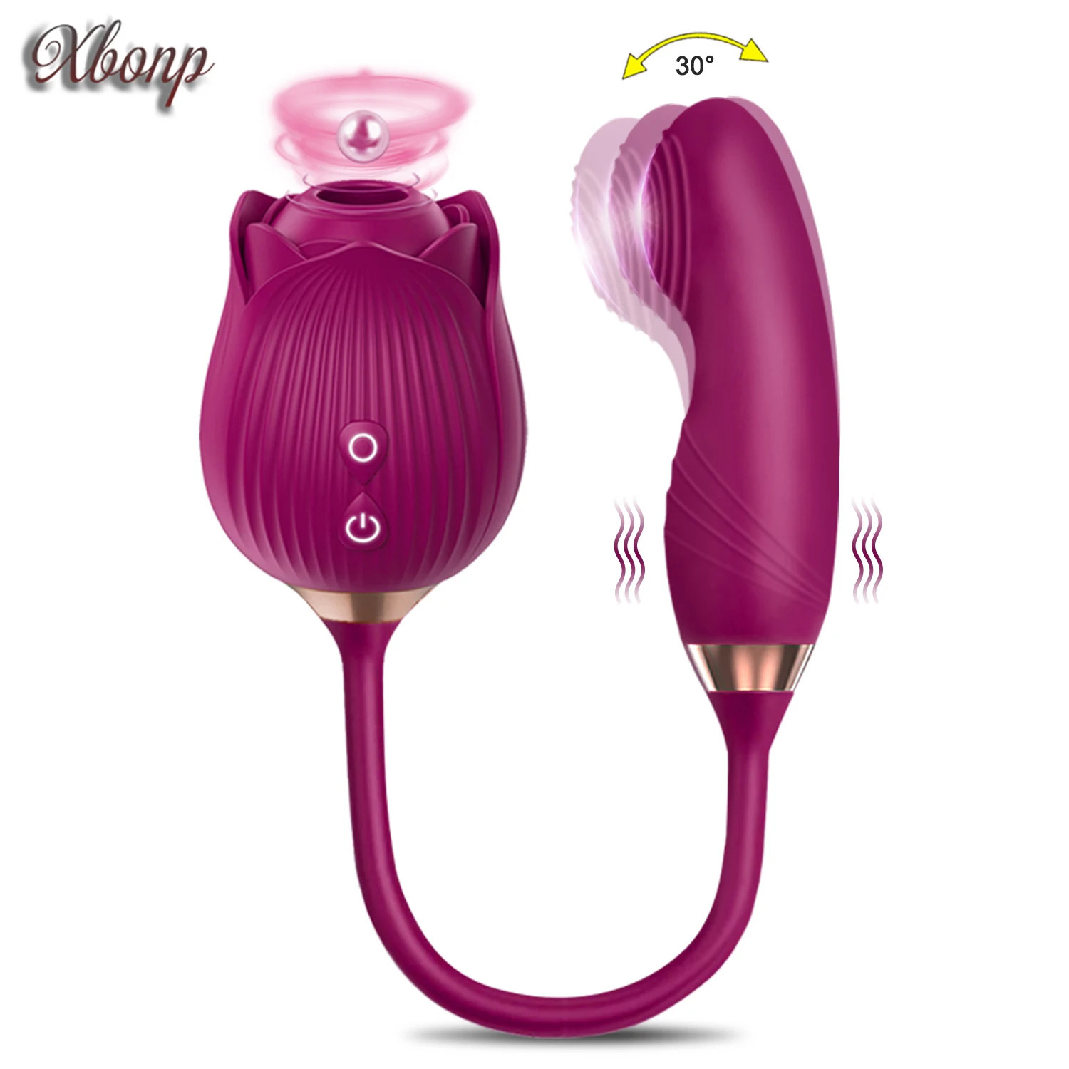 Rose-Flower Sucking Licking Vibrator Clit Sucker Vagina Patting G Spot Stimulator Female Masturbator Erotic Sex Toy for Women