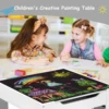 AOOU Kids Table and 2 Chairs Set, 3-in-1 Wooden Activity Table, w/Detachable Storage Drawer, Drawing Reading Black Board Desk 5