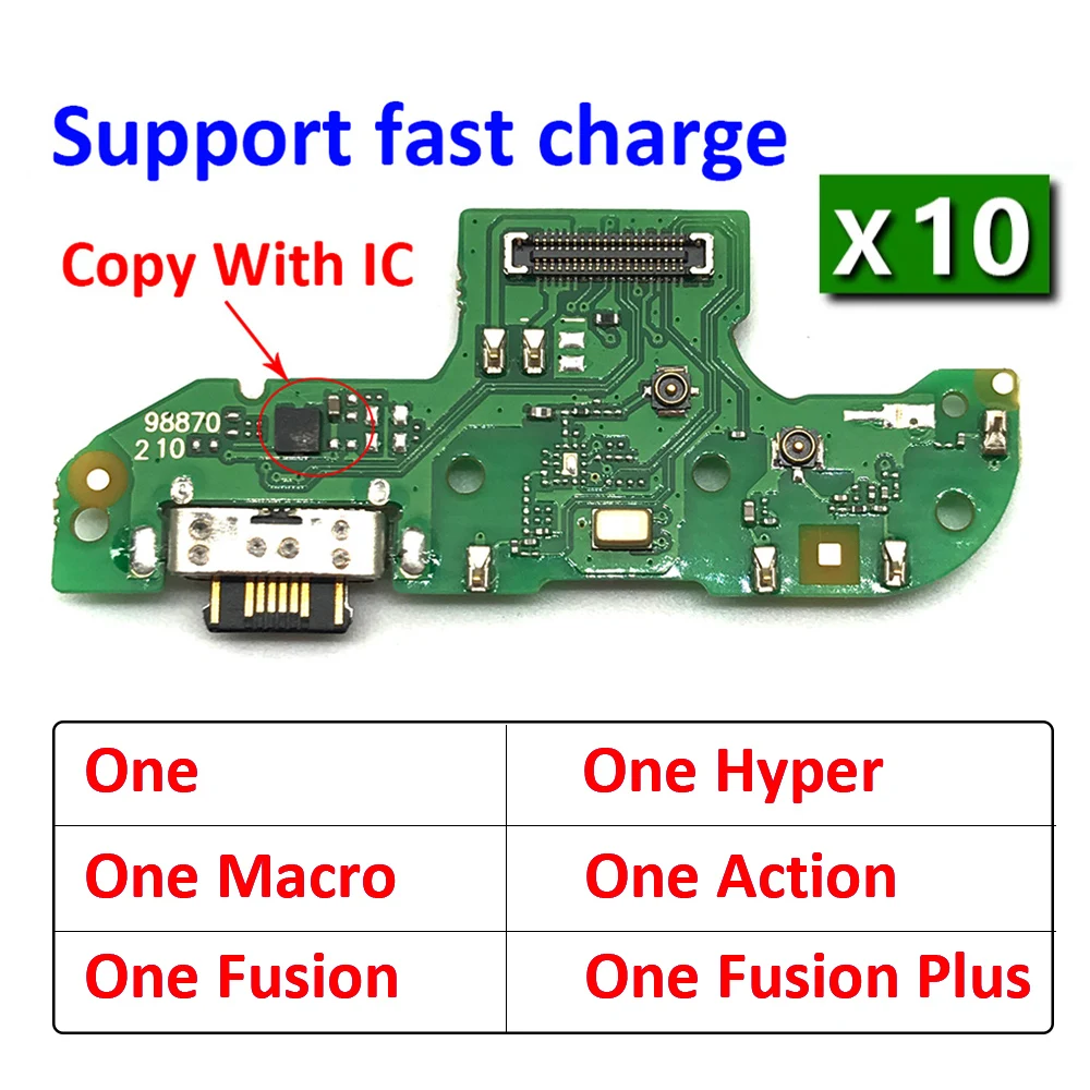 

10 шт., гибкий USB-кабель для зарядки Motorola Moto One Action Vision