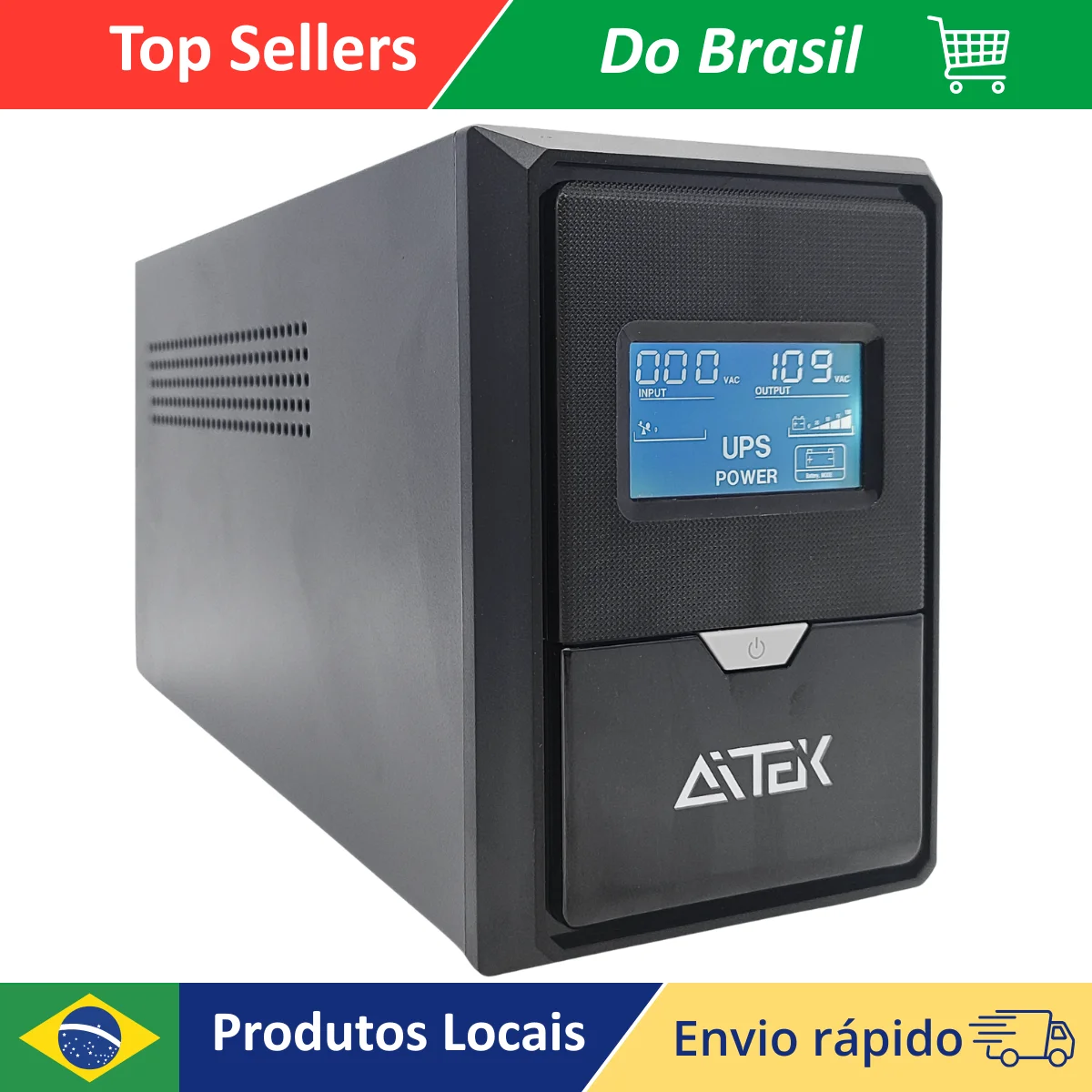 Nobreak 650VA UPS Bivolt 110/220V com Bateria Backup, Proteção Contra Quedas de Energia para PC, Roteador e Eletrônicos
