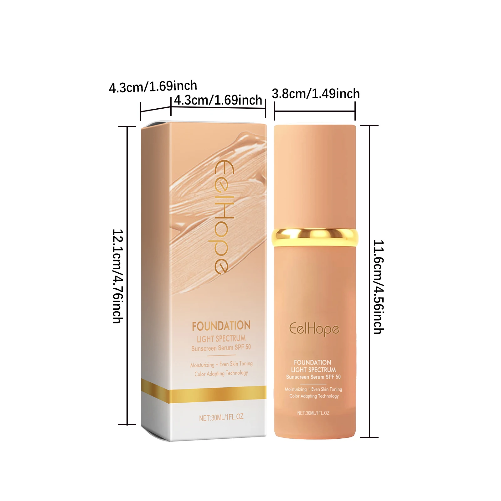EELHOPE Face Makeup Foundation Natural Lightweight Texture Perfect Coverage Glowing Skin Tone Moisturizing Face Foundation Cream