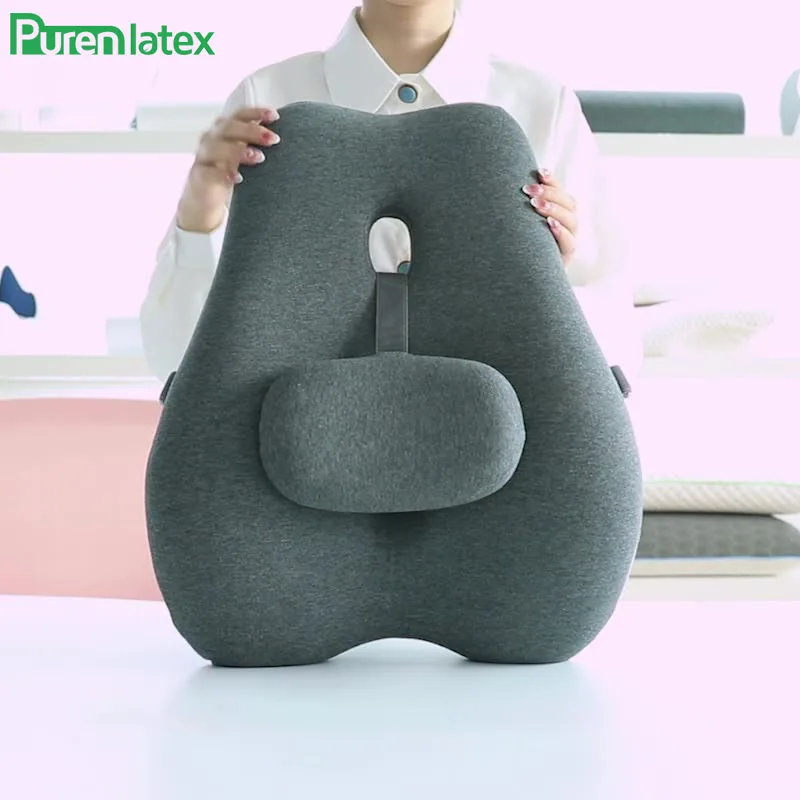 Purenlatex Memory Foam Seat Cushion Lumbar Back Cushion Combo Orthopedic  Design for Tailbone Pain and Can Help Sciatica Set of 2