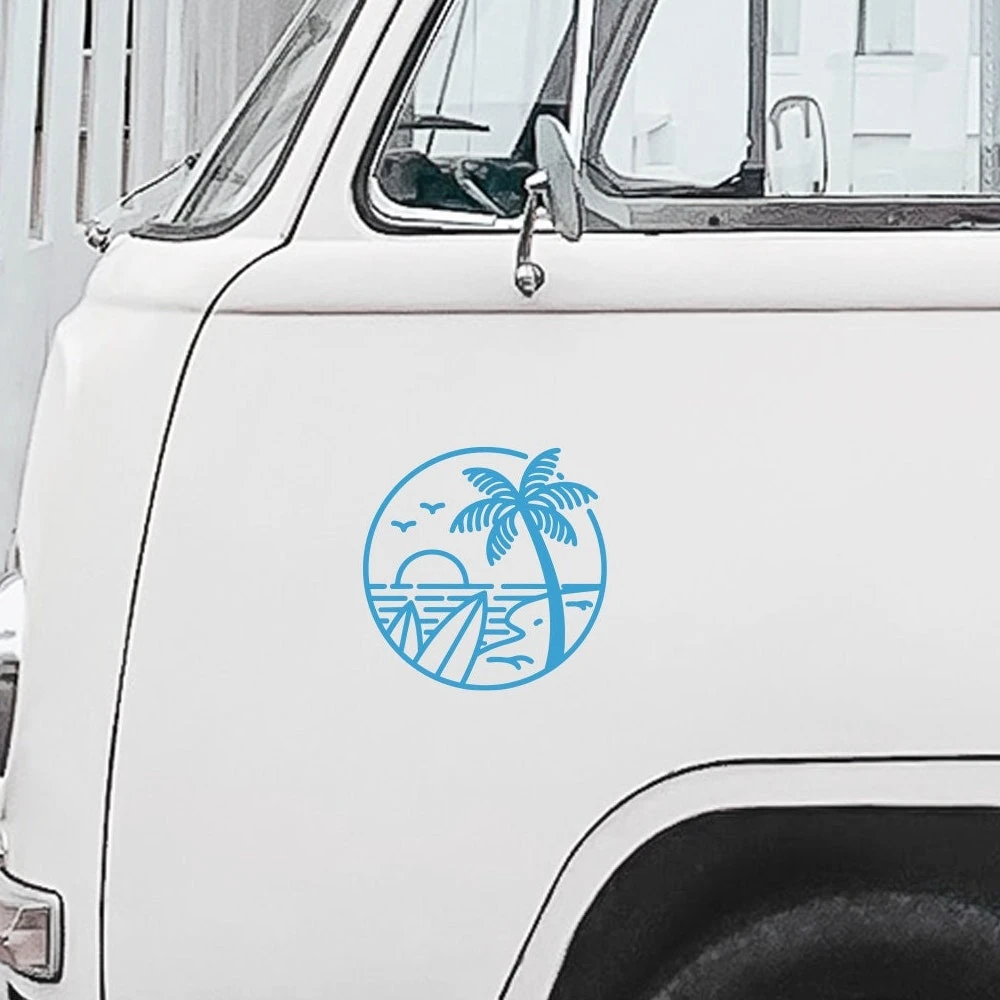 Surf Beach Car Decals Sunset Decoration Styling Vinyl Die Cut Stickers