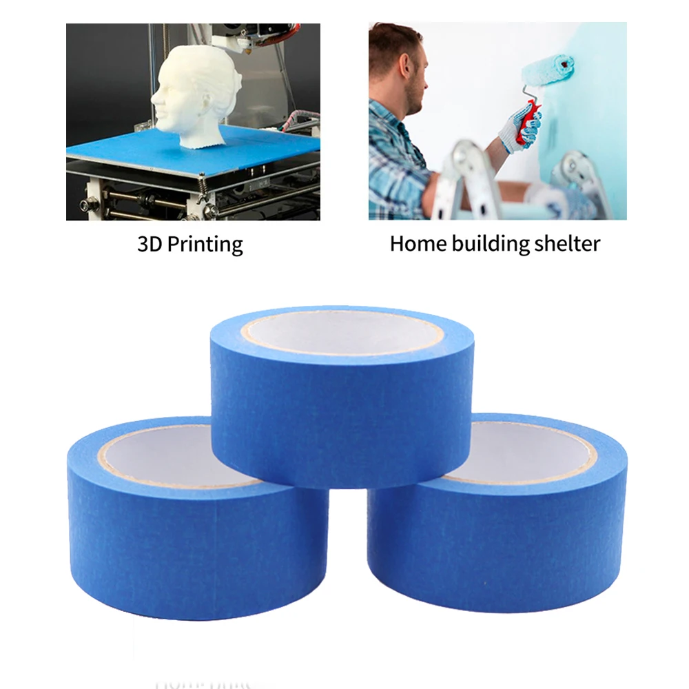 

Blue Painters Heat Tape 48mm*30m 3D Printers Parts Resistant High Temperature Polyimide Adhesive Part Heated Bed Protect Heating